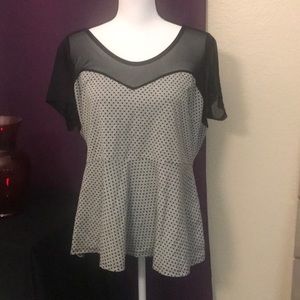 Size 1 Torrid Polka Dot Mesh Top